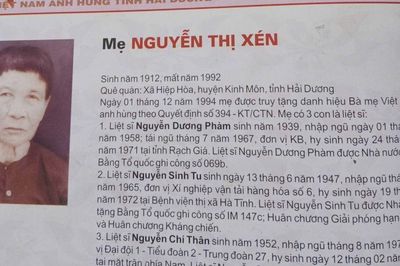 Hồ sơ tìm kiếm liệt sĩ: Ba người con của Bà mẹ Việt Nam anh hùng Nguyễn Thị Xén ra trận, mới có một người được trở về