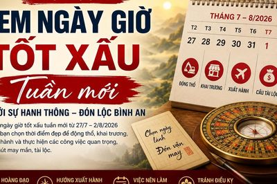 Xem ngày giờ tốt xấu tuần mới từ 27/7 – 2/8/2026 khởi sự hanh thông, đón lộc bình an