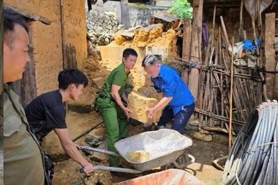 Kịp thời hỗ trợ người dân sơ tán khỏi ngôi nhà có nguy cơ đổ sập