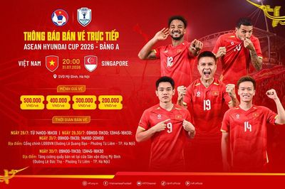 Bán vé trực tiếp trận đấu giữa đội tuyển Việt Nam và Singapore ngày 31.7