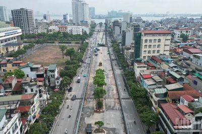 [Ảnh] Cận cảnh công trường ga ngầm S1 tuyến metro số 5 đang được triển khai trên đường Văn Cao