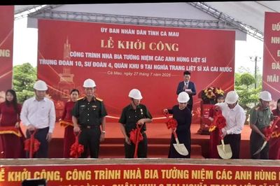 Khởi công Nhà Bia tưởng niệm các Anh hùng liệt sĩ Trung đoàn 10 tại Cà Mau