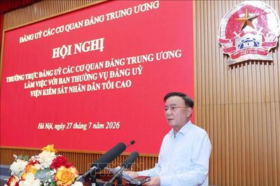 Thường trực Đảng ủy các cơ quan Đảng Trung ương làm việc với Ban Thường vụ Đảng ủy Viện Kiểm sát nhân dân tối cao