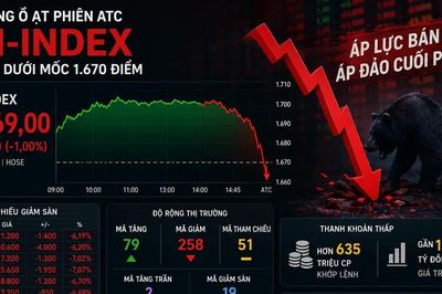 Xả hàng cuối phiên, VN Index thủng mốc 1.670 điểm