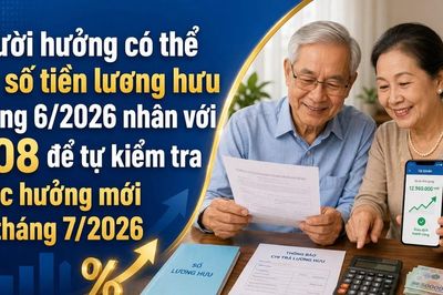 Lương hưu tháng 7/2026 tăng 8%: Cách tự tính số tiền thực nhận