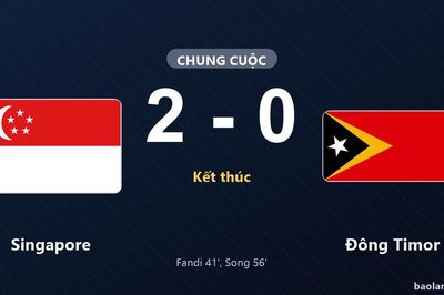 Thống kê trận đấu Singapore 2-0 Đông Timor: Ui-young Song tỏa sáng, Singapore giành trọn 3 điểm