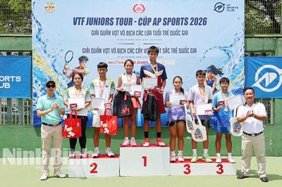 Ninh Bình xuất sắc giành 9 Huy chương tại Giải quần vợt Vô địch các lứa tuổi trẻ Quốc gia năm 2026
