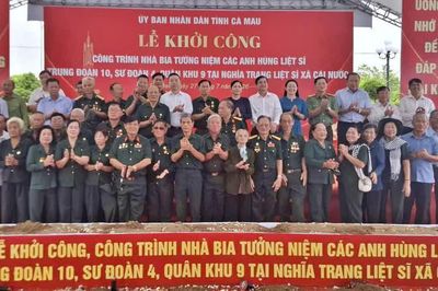 Cà Mau khởi công xây dựng Nhà bia tưởng niệm các Anh hùng liệt sĩ Trung đoàn 10