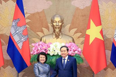 Chủ tịch Quốc hội Trần Thanh Mẫn chủ trì Lễ đón và hội đàm với Chủ tịch Quốc hội Campuchia
