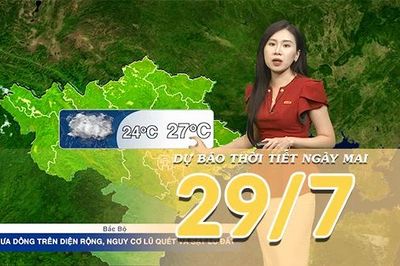 [Video] Dự báo thời tiết đêm nay và ngày mai ngày 29/7/2026: Bắc Bộ tiếp tục mưa lớn, Nam Bộ mưa dông kéo dài