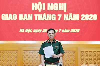 Đại tướng Phan Văn Giang chủ trì Hội nghị giao ban Bộ Quốc phòng tháng 7-2026