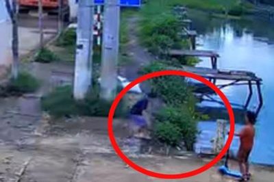 Phản ứng nhanh nhạy của bé trai 9 tuổi cứu em họ 6 tuổi khỏi đuối nước