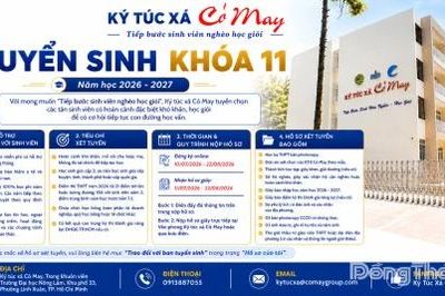 Ký túc xá Cỏ May tuyển chọn sinh viên vượt khó học giỏi vào ở miễn phí năm học 2026 - 2027