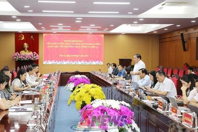 Đoàn khảo sát của Ban Tuyên giáo và Dân vận Trung ương làm việc với Thường trực Tỉnh ủy Sơn La