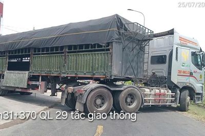 Xử lý tài xế đầu kéo gây ùn tắc giao thông trên quốc lộ 29