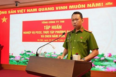 Tập huấn PCCC tại Tổng công ty 789 bảo đảm an toàn công trình quốc phòng