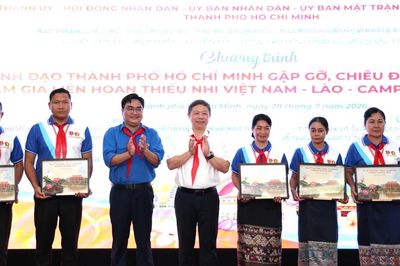 Lãnh đạo TPHCM gặp gỡ, chiêu đãi thiếu nhi ba nước Việt Nam - Lào - Campuchia