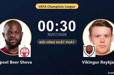 TRỰC TIẾPTrực tiếp Hapoel Beer Sheva vs Vikingur Reykjavik: Trận đấu đang diễn ra