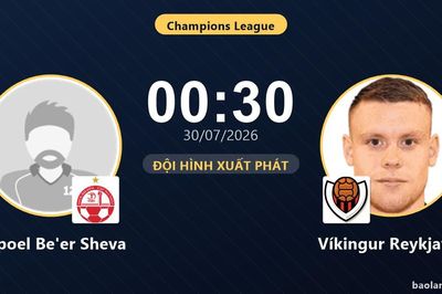 TRỰC TIẾPTrực tiếp Hapoel Be'er Sheva vs Víkingur Reykjavík: Trận đấu đang diễn ra