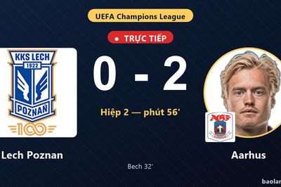 TRỰC TIẾPTrực tiếp Lech Poznan vs Aarhus: Aarhus nhân đôi cách biệt