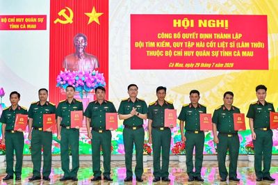 Cà Mau: Thành lập Đội tìm kiếm, quy tập hài cốt liệt sĩ