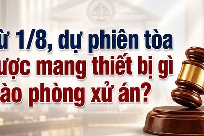 Từ 1/8, dự phiên tòa được mang thiết bị gì vào phòng xử án?
