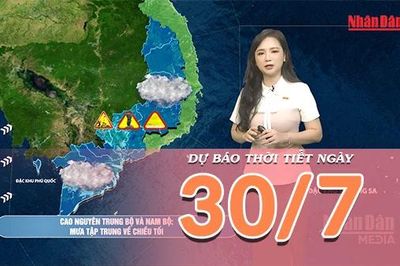 [Video] Dự báo thời tiết ngày 30/7/2026: Mưa dông tiếp diễn trên nhiều khu vực, có nơi mưa rất to