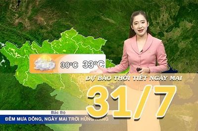[Video] Dự báo thời tiết đêm nay và ngày mai ngày 31/7/2026: Mưa dông trên cả nước vào chiều tối