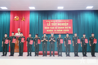 Bộ CHQS tỉnh Hưng Yên tổ chức tốt nghiệp đào tạo sĩ quan dự bị khóa 14 năm 2026