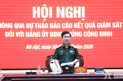 Thượng tướng Đỗ Xuân Tụng chủ trì Hội nghị thông qua dự thảo báo cáo giám sát Đảng ủy Binh chủng Công binh