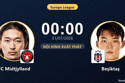 TRỰC TIẾPTrực tiếp FC Midtjylland vs Beşiktaş: Đội hình xuất phát