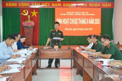 Tổng duyệt ghi hình sinh hoạt chi bộ điểm tại Chi bộ Tổ chức, Cán bộ, Bảo vệ an ninh