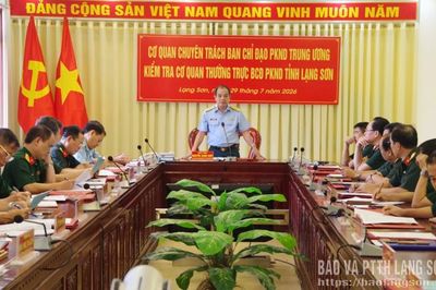 Cơ quan chuyên trách Ban chỉ đạo Phòng không nhân dân kiểm tra công tác phòng không nhân dân tỉnh Lạng Sơn