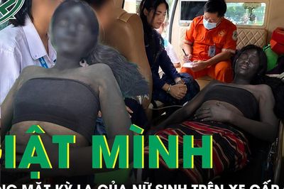 Đội cứu hộ giật mình khi thấy gương mặt kỳ lạ của nữ sinh trên xe cấp cứu