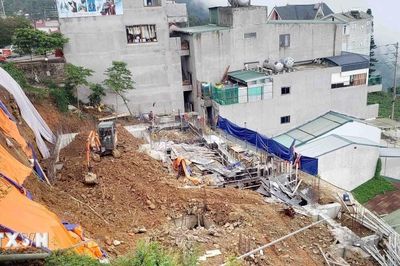 Khẩn trương khắc phục điểm sạt lở trên tuyến đường tại Khu du lịch Tam Đảo
