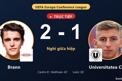 TRỰC TIẾPTrực tiếp Brann vs Universitatea Cluj: Hiệp 2 bắt đầu, Brann dẫn 2-1