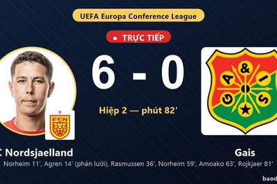 TRỰC TIẾPTrực tiếp FC Nordsjaelland vs Gais: FC Nordsjaelland nới rộng cách biệt 6-0