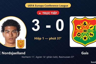 TRỰC TIẾPTrực tiếp FC Nordsjaelland vs Gais: Hiệp 2 bắt đầu, FC Nordsjaelland dẫn 3-0
