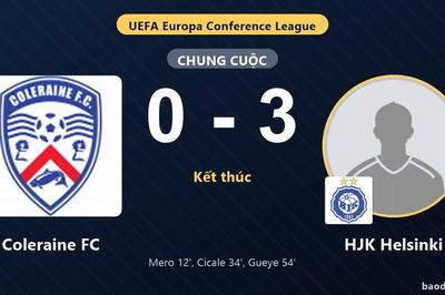 HJK Helsinki thắng đậm, Coleraine FC thất thế ở vòng loại thứ hai