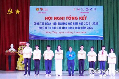 Đồng Tháp: Tổng kết công tác Đoàn - Đội trường học và trao giải Hội thi Tin học trẻ