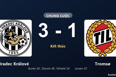 Thống kê trận đấu Hradec Králové 3-1 Tromsø: Hradec Králové ngược dòng ngoạn mục