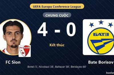 FC Sion thắng đậm Bate Borisov tại vòng loại Conference League