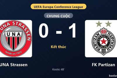 Thống kê trận đấu UNA Strassen 0-1 FK Partizan: B. Kostic tỏa sáng, FK Partizan giành trọn 3 điểm