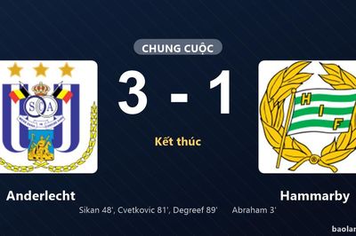 Thống kê trận đấu Anderlecht 3-1 Hammarby: Anderlecht ngược dòng ngoạn mục