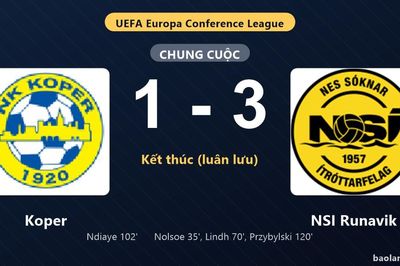 Thống kê trận đấu Koper 1-3 (pen 3-4) NSI Runavik: NSI Runavik thắng nghẹt thở trên chấm luân lưu