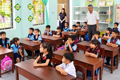 Kiểm tra dạy tăng cường tiếng Việt cho trẻ em dân tộc thiểu số trước khi vào lớp Một