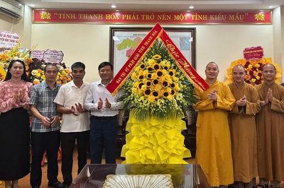 Thanh Hóa: Ban Trị sự GHPGVN tỉnh thăm Ban Tuyên giáo và Dân vận, Sở Dân tộc và Tôn giáo tỉnh