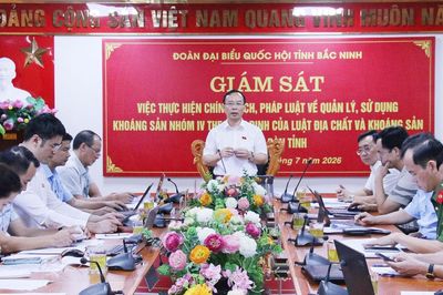 Đoàn ĐBQH tỉnh Bắc Ninh giám sát việc quản lý, sử dụng khoáng sản nhóm IV