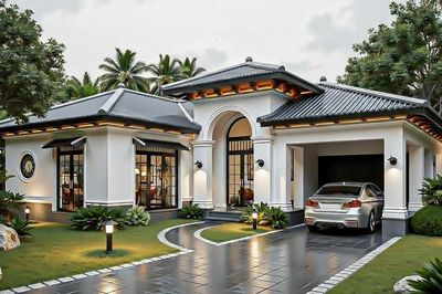 Chi phí xây nhà mái Nhật 1 tầng 4 phòng ngủ 120m² bao nhiêu?