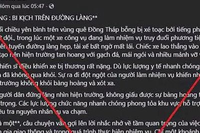 Thông tin 'xe công vụ truy đuổi người vi phạm khiến 1 chiến sĩ tử vong' là bịa đặt